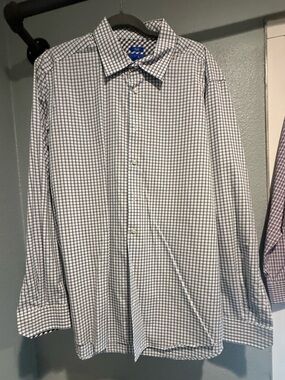 Egara Classic Men's Blue Check Button-Down Shirt